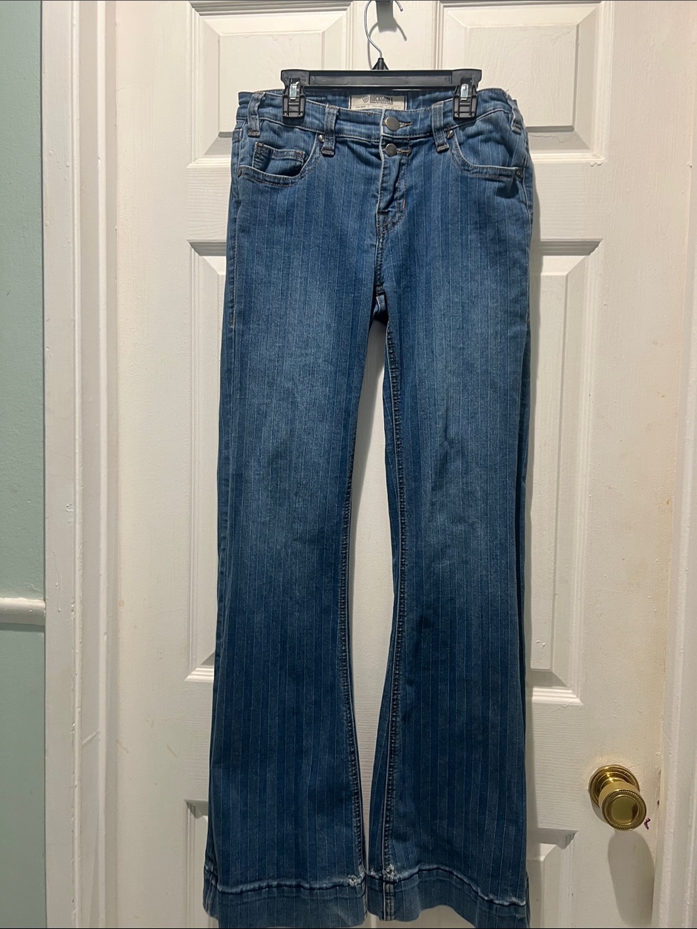 Rock & Roll Denim Women's Mid-Rise Blue Flared Jeans